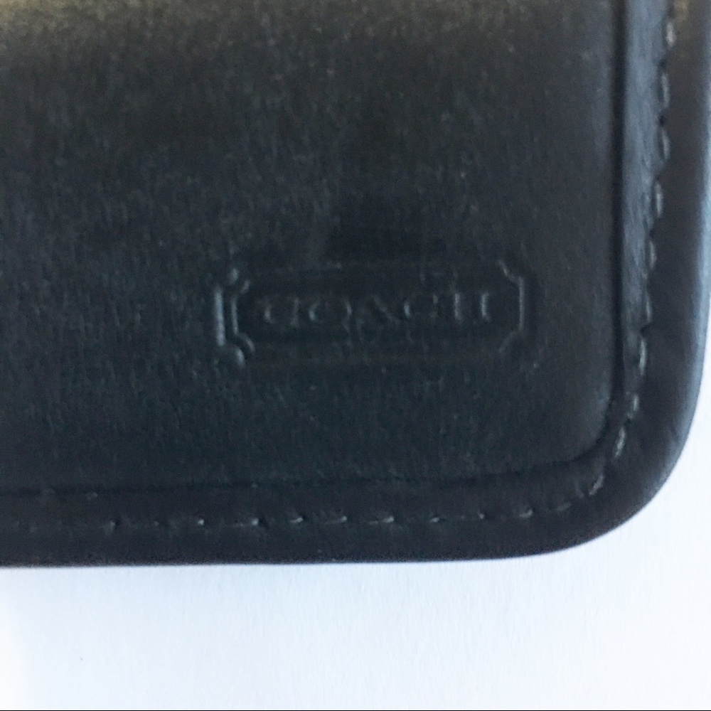 Coach vintage black leather cross body wallet - Picture 4 of 9